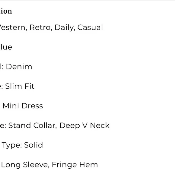 Elegant Blue Denim Fringe Dress - Picture 5 of 6